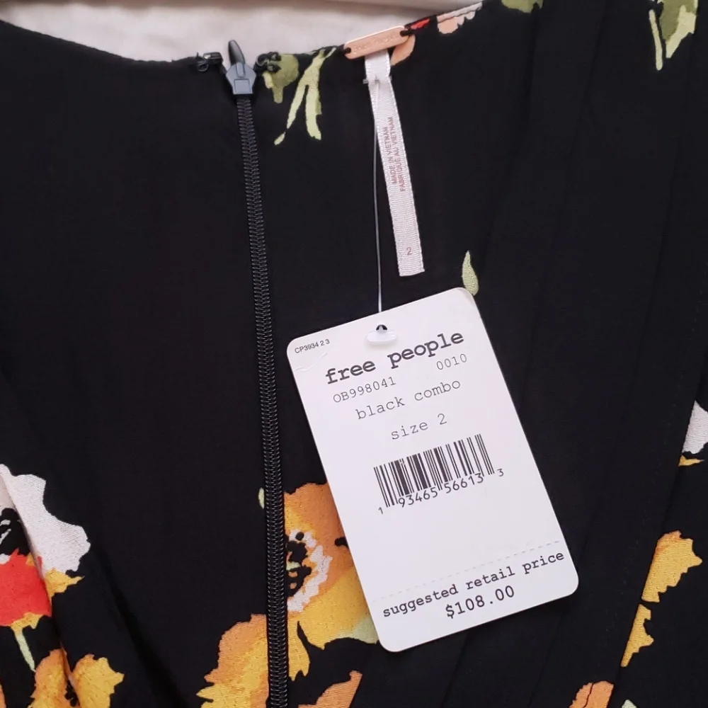 Free People Neon Garden Floral Mini Dress